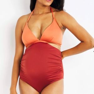 A Pea in the Pod Cutout Maternity One Piece Swimsuit with UPF 50+